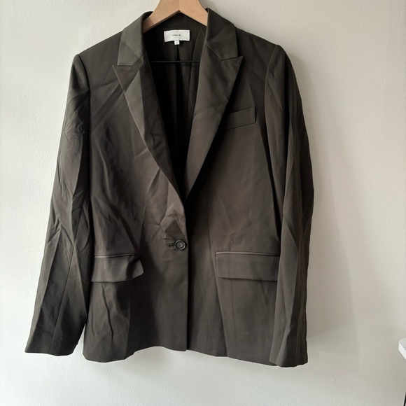 Vince Boyfriend Blazer Jacket Deep Laurel Olive Green Sz 10 - Picture 2 of 7